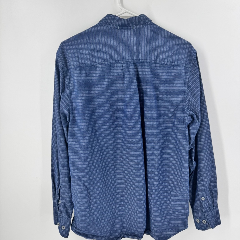 Tommy Bahama Mens Blue White Striped Dobby Cotton Long Sleeve Button Down  M - Picture 8 of 10